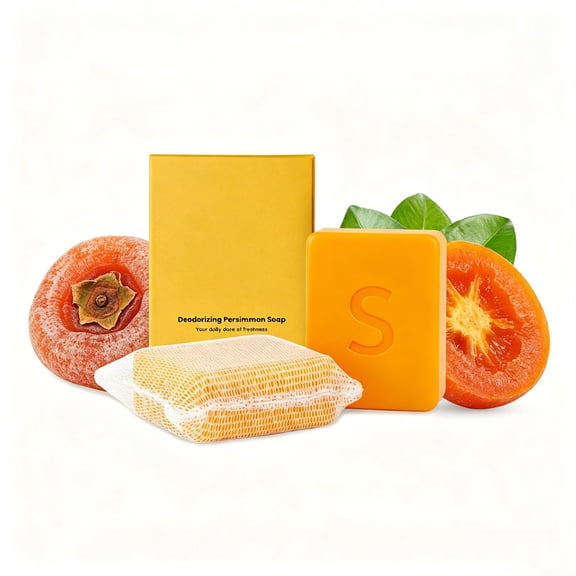 Persimmon Moisturizing Soap Bar With S Label For Face Body 100G Paper Box