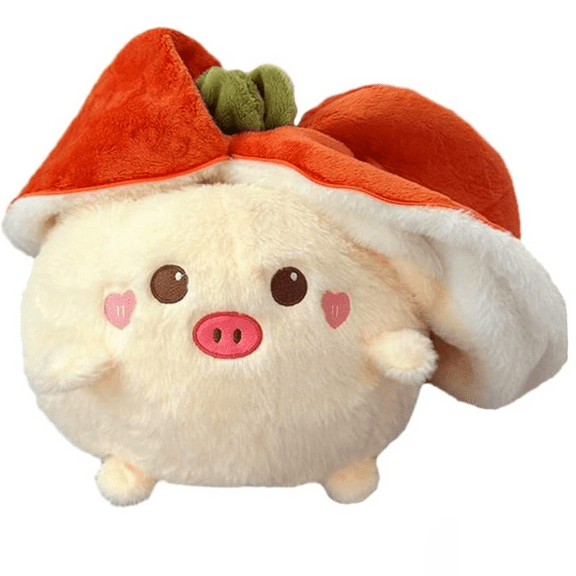 Persimmon Pig Plush Toy 10 Inches, Soft Persimmon Pig Plush Toys, Super Soft Persimmon Pig Room Decoration, Soft Cute Forest Animals for Kids