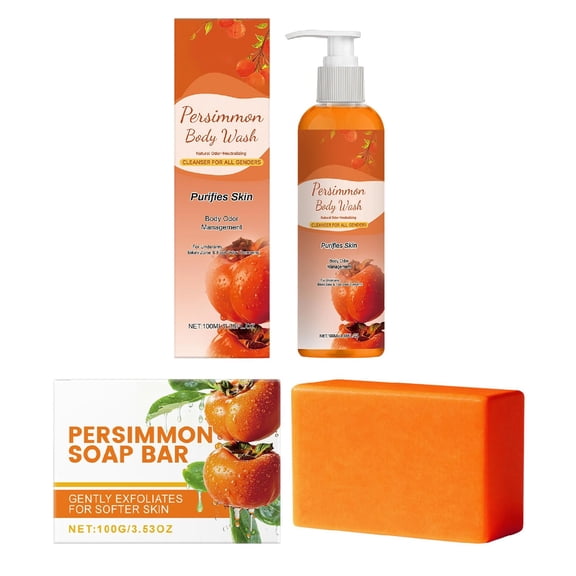 Persimmon Scented Shower Gel For Body Odor 100Ml Plus Soap 100G Set