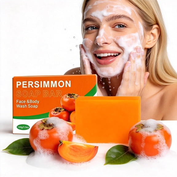 Persimmon Soap Bar for Body Odor – Natural Deodorant Soap for Old People Smell (Nonenal Solution). Japanese Persimmon & Green Tea Extract for Men and Women, Natural Body Odor Soap 100g(Multicolor1pc)