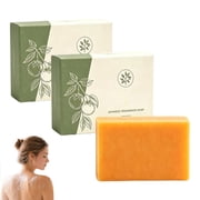 Persimmon Soap for Body Odor, Japanese Persimmon & Green Tea Extract, Deodorizing Body Wash for Dry & Aging Skin, Natural Bar for Men and Women2 PCS