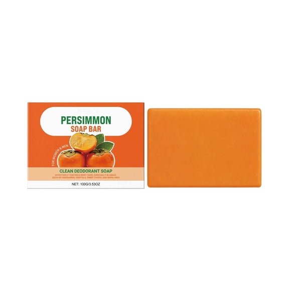 Persimmon Soap for Body Odor & Old People Smell, Natural Moisturizing Bath Soap, Deeply Cleanses & Refreshes, Persimmon Extract, Fresh Scent, Gentle for Daily Use, 3.53 Oz