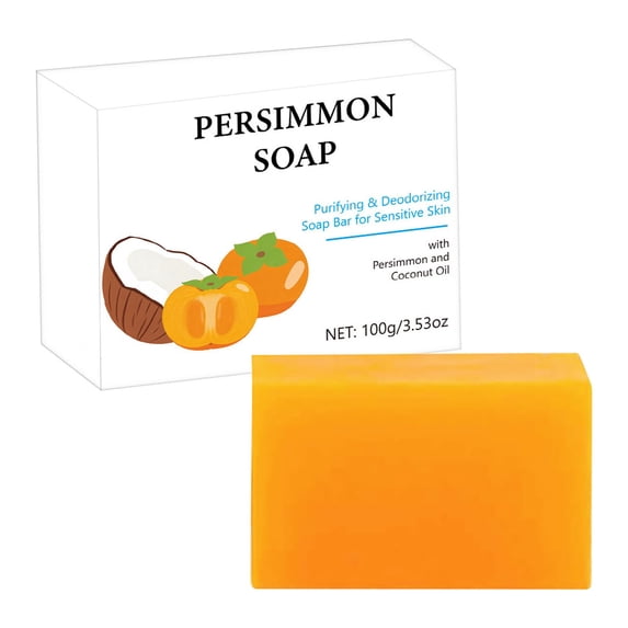 Persimmon Soap - Persimmon Shower Soap to Fight Nonenal Body Odour for Men and Women, Persimmon Soap Bar for Body Odour Removal, Persimmon Soap, Bath Persimmon Soap Bar