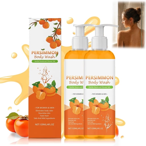 Persimmon Soap for Body Odor, Deodorizing Body Wash, Daily Deodorant for Men & Women, 240ml