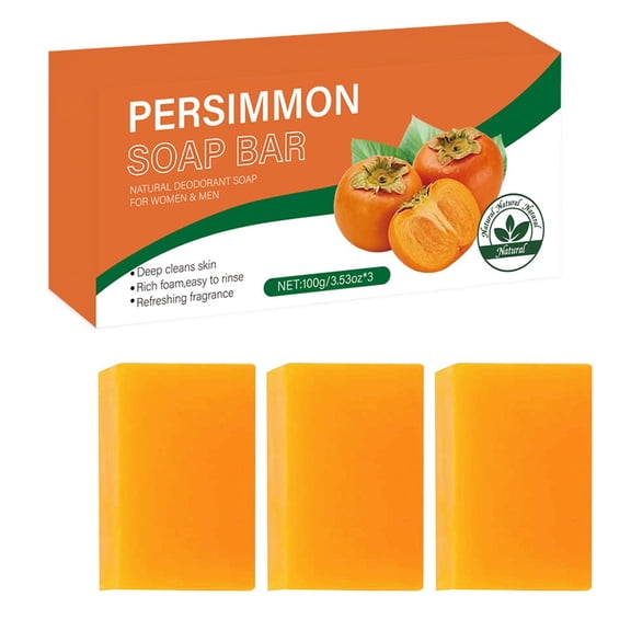 Persimmon Soap for Body Odor Natural Persimmon Cleanser Bar, Organic Gentle formula for Aging Body Smell