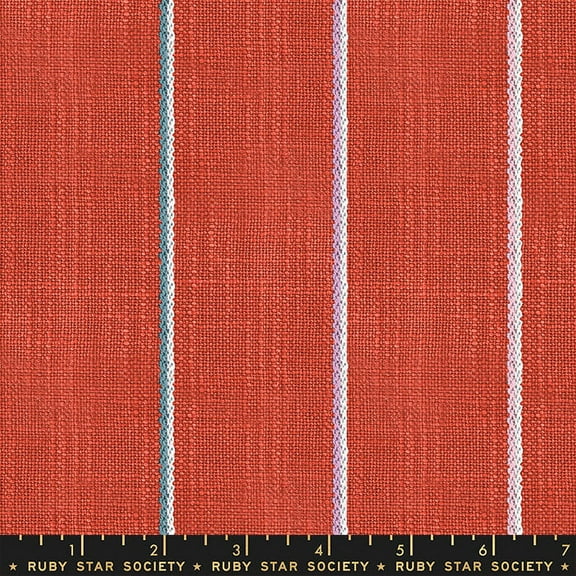 Persimmon stripe woven cotton fabric - Ruby Star Society Sold by the Quarter Yard