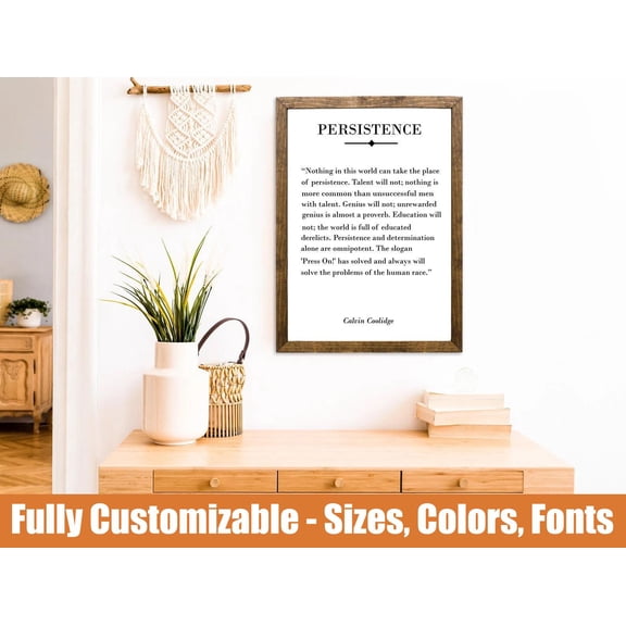 Persistence Quote, Press On, Inspirational Motivational Quote, Book Page Art Sign, Encouraging Words, Office Decor, New Job Gift Wall Decor Poster, Poster Only