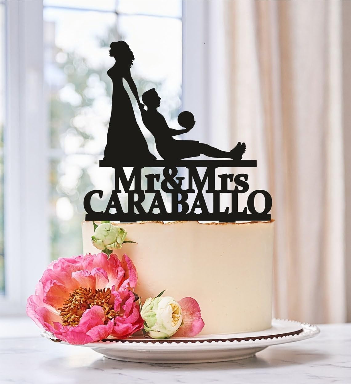 Soccer Wedding Cake Toppers