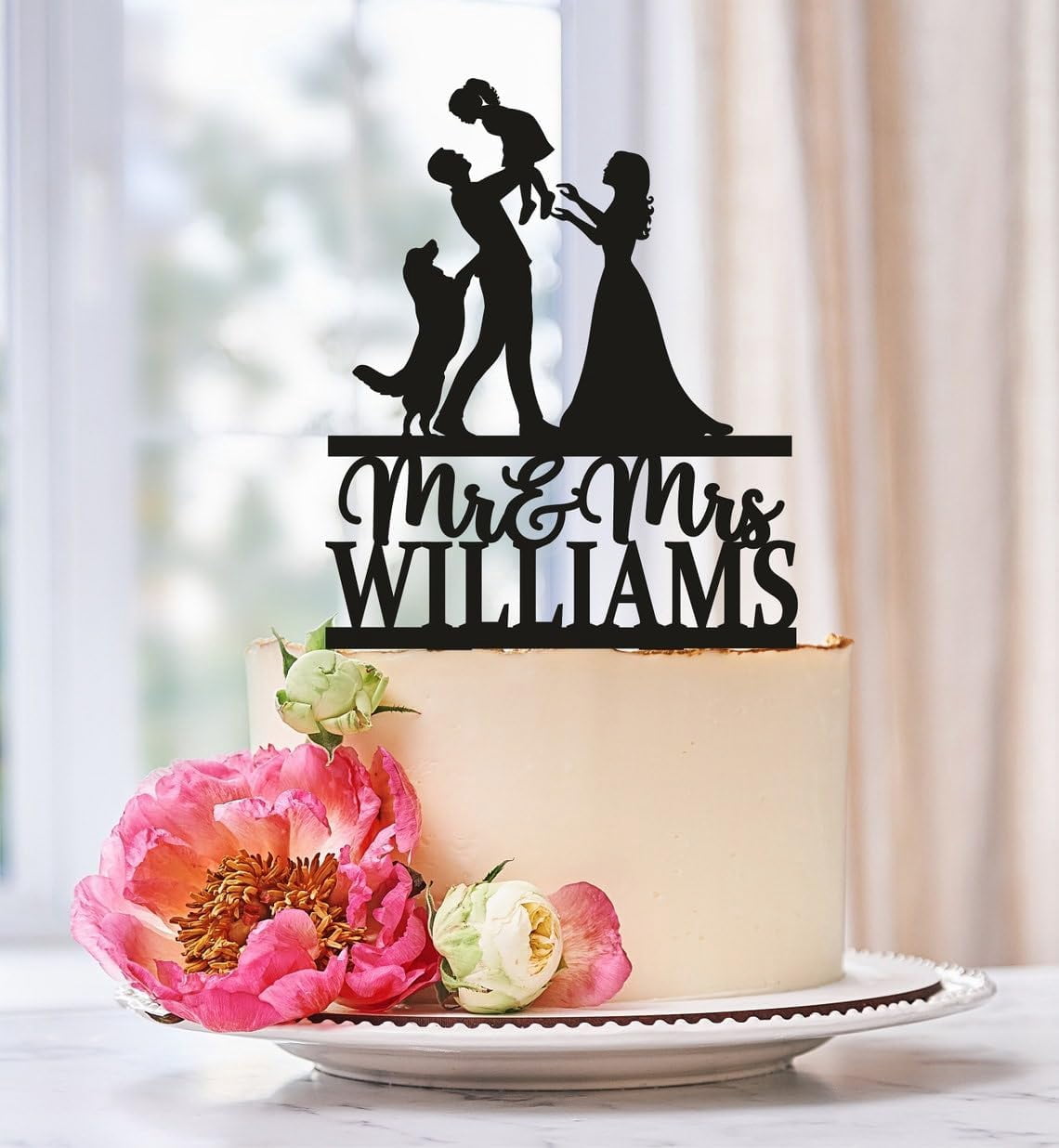 Persoalized Acrylic Cake Toppers, custom family wedding cake topper ...