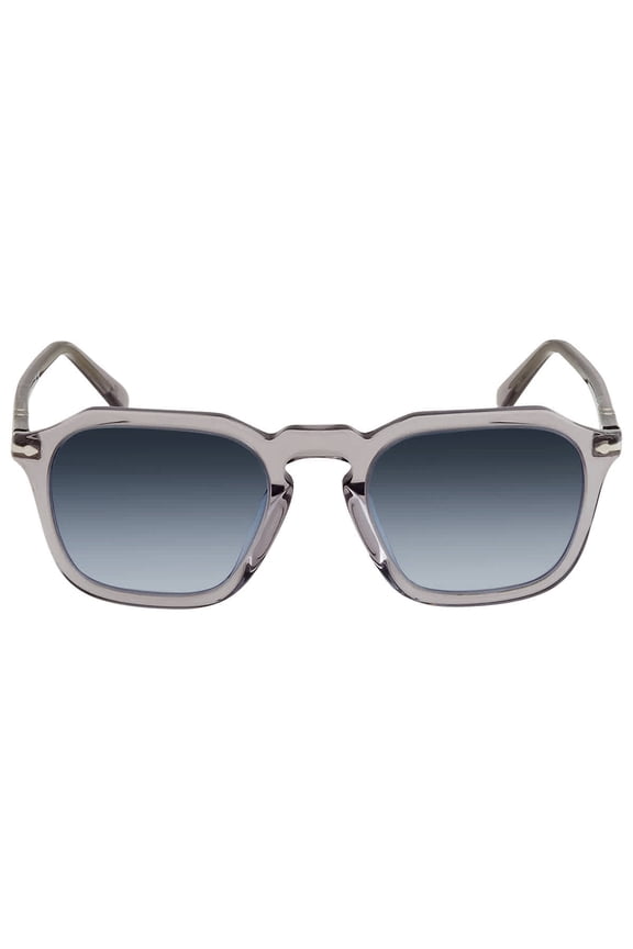 Men's Translucent Acetate Square Sunglasses With Gradient Blue Lenses Grey