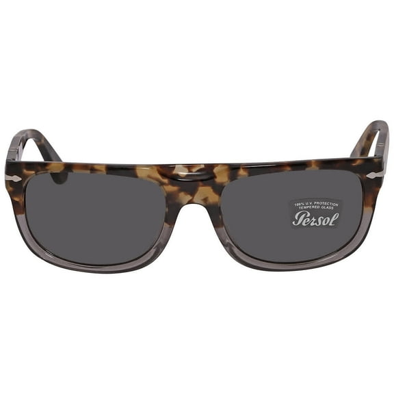 Persol Dark Grey Rectangular Men's Sunglasses PO3271S 1130B1 55