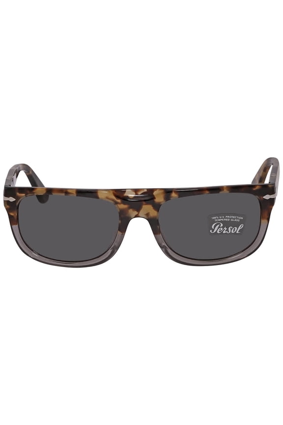 Dark Grey Rectangular Men's Sunglasses PO3271S 1130B1 55