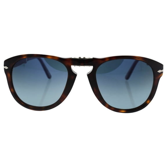 Persol Folding PO 714 Plastic Unisex Round Polarized Sunglasses Havana 54mm Adult