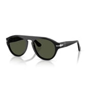 Persol Mens 0Po3370s Classic Aviator Sunglasses With Sturdy Acetate Frame Black