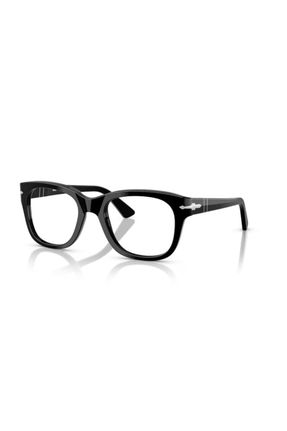 Men's 0Po3372v Rectangular Frame Black Acetate Sunglasses Black