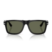 Persol Men's Black Po8002s Acetate Refined Rectangular Sunglasses Grey