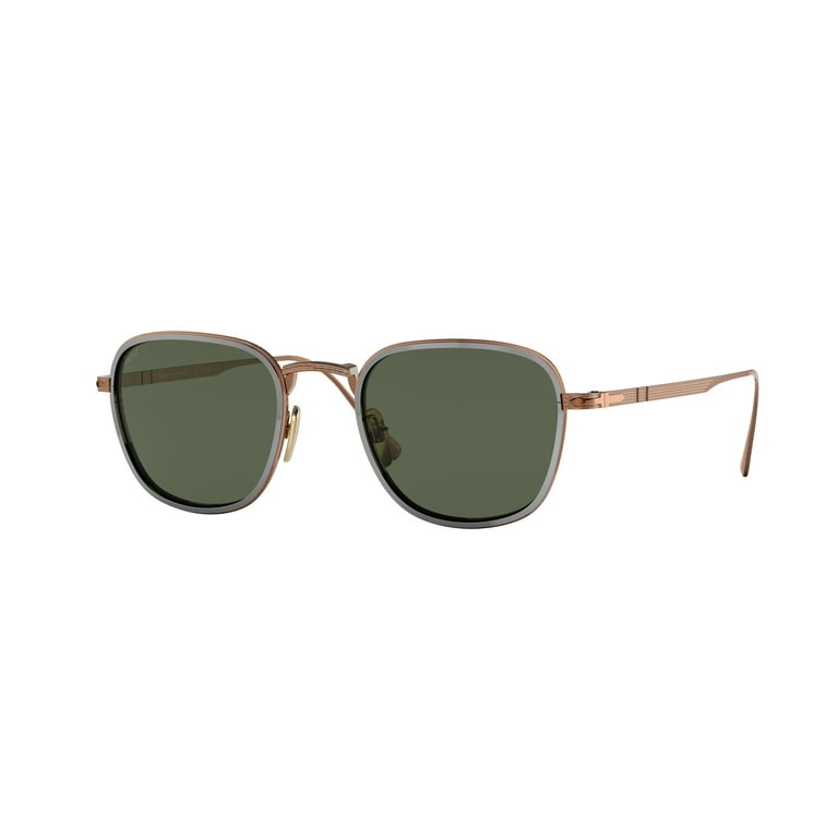 Persol Men's PO5007ST Sunglasses, Square Frame, Brown, Green