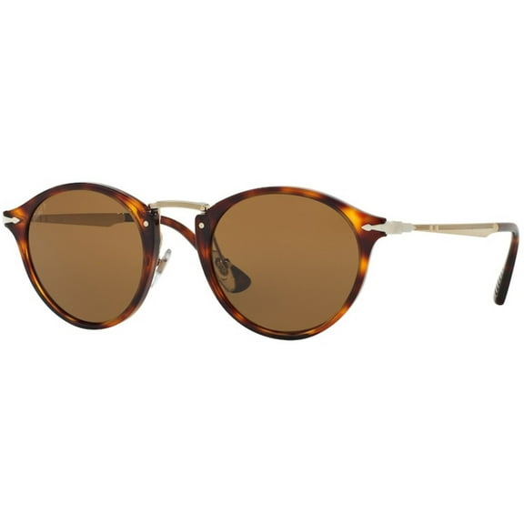 Persol Men's Polarized PO3166S-24/57-51 Brown Round Sunglasses