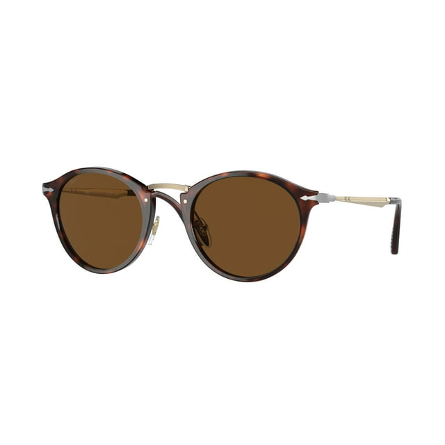Persol Men's Polarized PO3166S-24/57-51 Brown Round Sunglasses