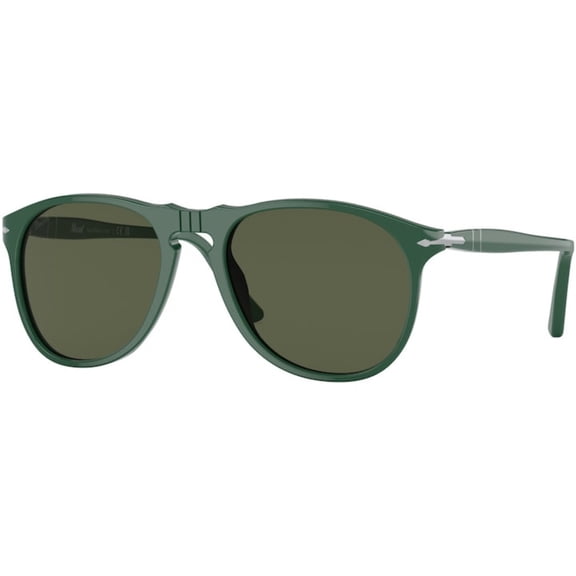 Persol PO 9649S Plastic Unisex Aviator Sunglasses Solid Green 55mm Adult