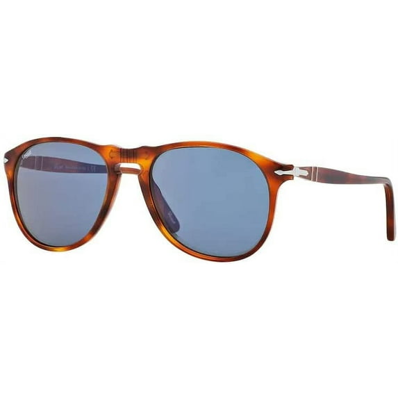 Persol PO9649S 95/56 52MM Terra Di Siena/Light Blue Pilot Sunglasses for Men + BUNDLE With Designer iWear Complimentary Eyewear Kit