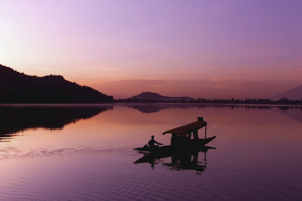 Person In A Boat On A Lake Canvas Art - Matt Brandon Design Pics (38 x 24)