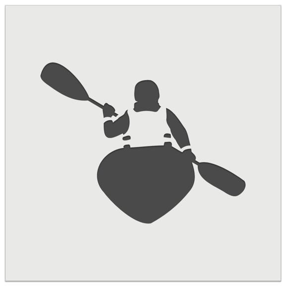 Person Kayaking with Paddle Back Behind View DIY Cookie Wall Craft Stencil - 3.5 Inch