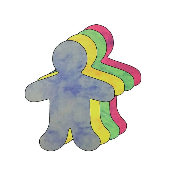 Person Small Marble Assorted Color Cut-Outs, 3in, 31pcs