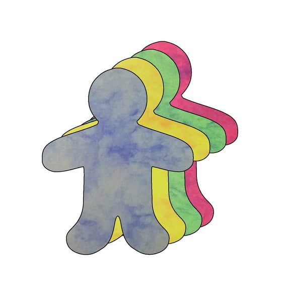 Person Small Marble Assorted Color Cut-Outs, 3in, 31pcs