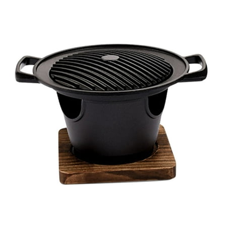 Person Smokeless Portable Triangular Furnace Grill Roasting Meat Cooker - Curve Stripes