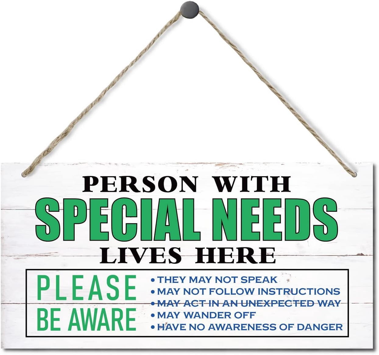 Person With Special Needs Lives Here Sign Home Decorative, Printed Wood ...