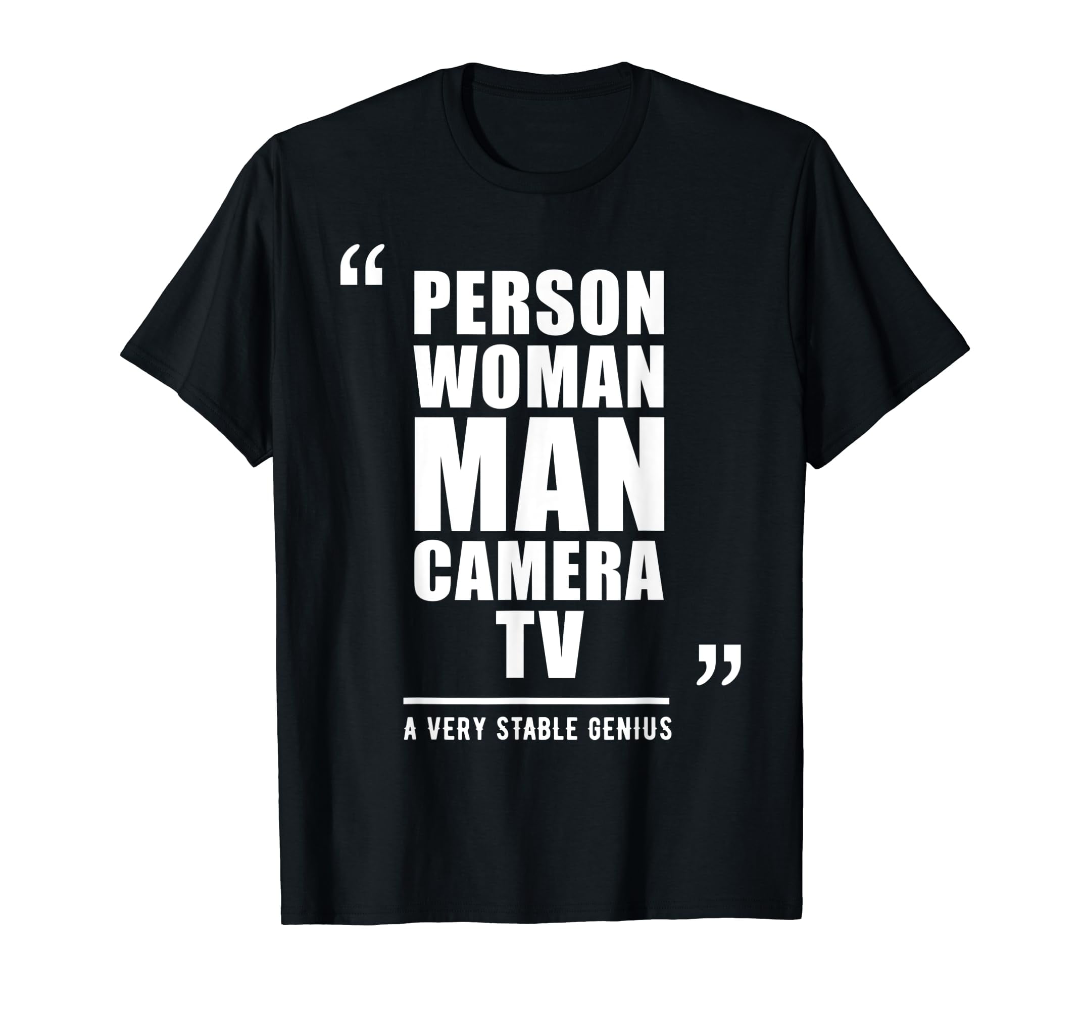 Person Woman Man Camera TV Very Stable Genius Cognitive Test - Walmart.com