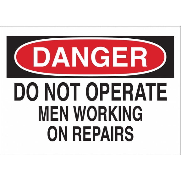 Person Working, Danger, Plastic, 10" x 14", With Mounting Holes, not reflective