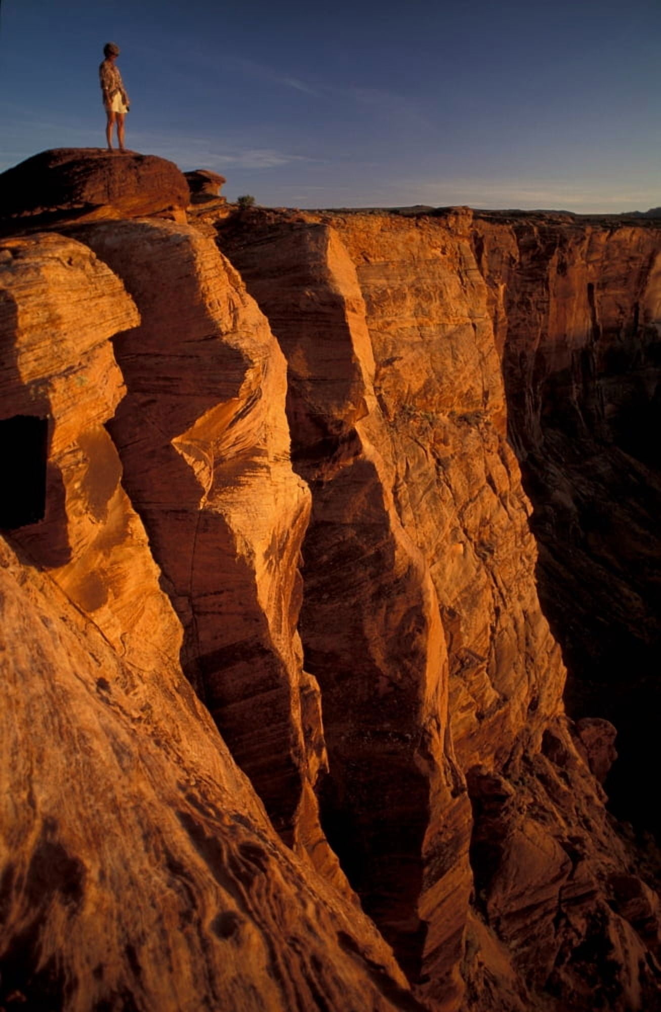 Person at Glen Canyon Arizona USA Canvas Art - Panoramic Images (18 x 24)