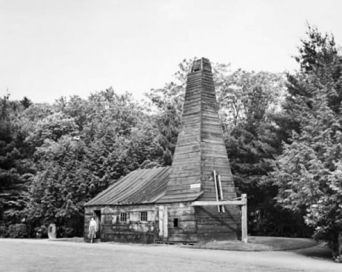 Person standing in front of a museum Drake Well Museum Titusville Pennsylvania USA Canvas Art - (24 x 36)