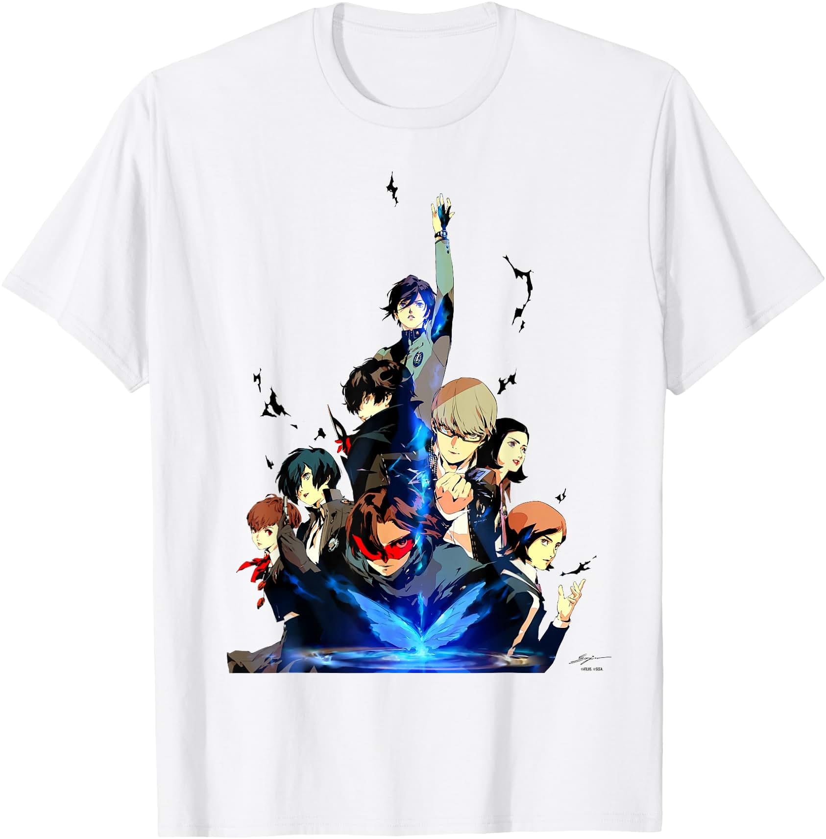 Persona 30Th Anniversary Key Art (Black Logo) Atlus T-Shirt, Vintage T-Shirt