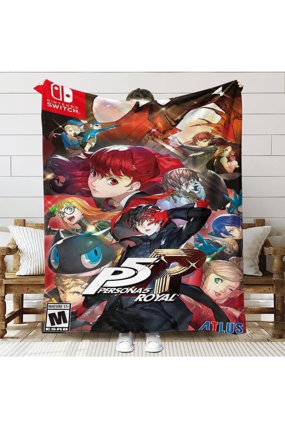 Persona 5 Royal Throw Blanket Gifts for Fans Lover Girls Boys Women Present Hoodie Him Bed 40"x50"