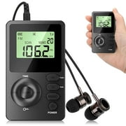 Personal AM/F M Pocket Radio, TSV Portable Digital Tuning Walkman Stereo Rechargeable Radios for Walking