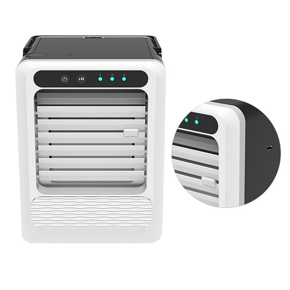 NIAIZEK Portable Mini Air Cooler and Humidifier with Water Mist Spray, Compact White Fan for Cooling
