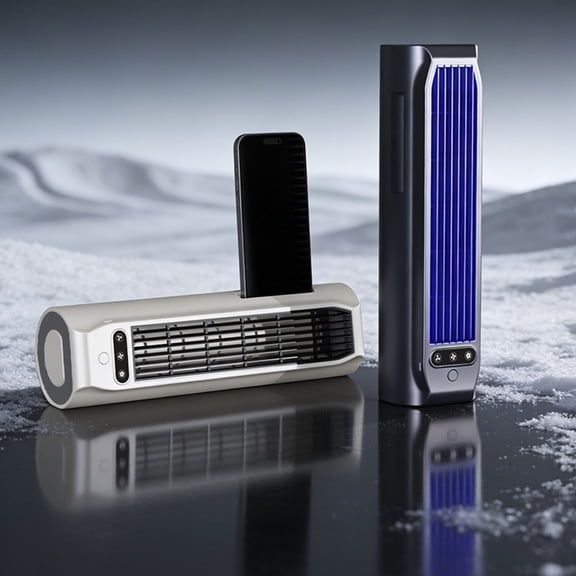 Personal Air Cooler for Desk & Bedside, Mini Bladeless Cooling Fan with 3-Speed Control, Wall Mounted Electric Fan, Portable Usb Rechargeable Air Conditioner for Summer Bedroom Office