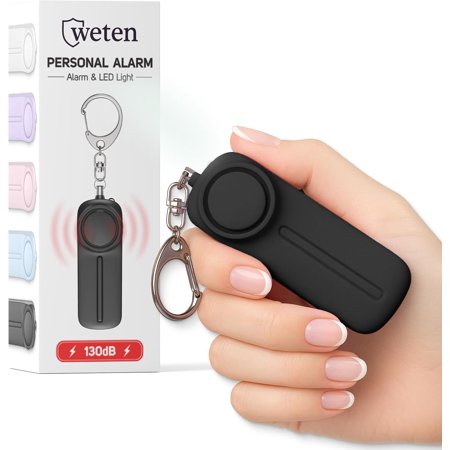 Personal Alarm Keychain for Women Self Defense - Loud Safety Whtle Alert Device with LED Light – 130 dB Emergency Security Handheld Siren Key Chain by , Black