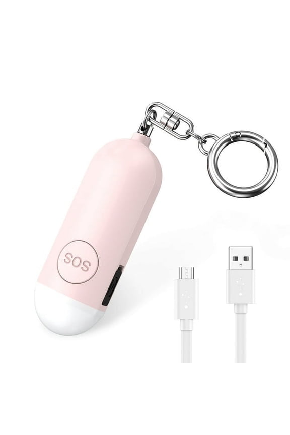 Personal Alarm for Women, 130dB Loud Safety Alarm with LED Flashlight Rechargeable Safety Alarm Keychain for Women, Kids, Students, Girls, Elderly, Pink