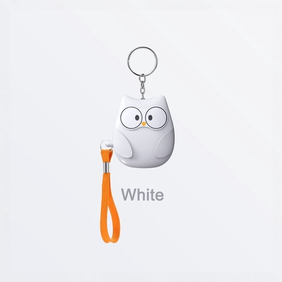 Personal Alarm for Women, Portable Emergency Alert Keychain with Loud-Siren and Easy-Activation, Compact Safety Device for Walking, Travel, Campus and Night-Shift, White