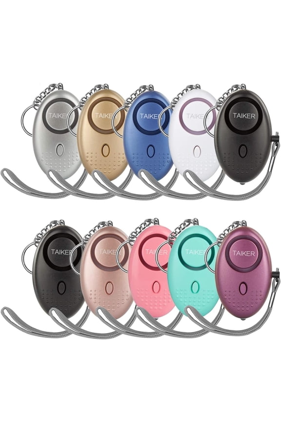 Personal Alarm for Women, 10 Packs 140DB Emergency Self-Defense Security Alarm Keychain with LED Light for Women Kids and Elders (Colorful)