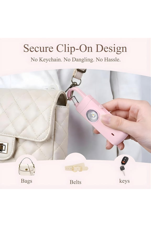 Personal Alarms for Women, Panic Button Self Defense Keychain with Clip-On Design, 130dB Alarm & Strobe Light for Personal Protection, Safety Whistle for Travel Safe, Small Gifts for Women ( Pink )