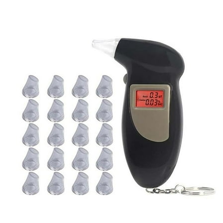 Personal Alcohol Tester Digital Alcohol Detector Breathalyzer Police Backlight Display with 21 mouthpiese ,Fast and Easy