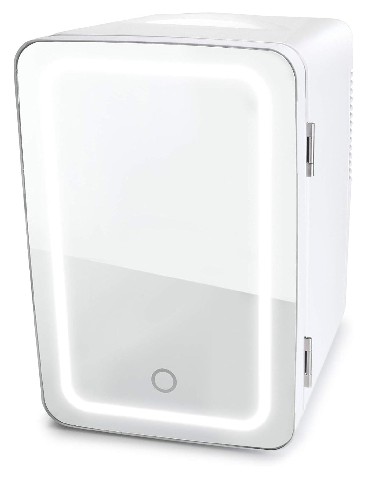 Personal Bennium LED Lighted Mini Fridge with Mirror Door, White