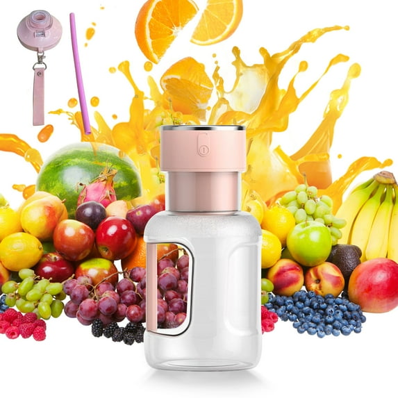 Personal Blender 300ml, 8 Stainless Steel Blades USB Rechargeable Smoothie Maker, 1500mAh Battery for Shakes Juices, BPA-Free Travel Bottle, One-Touch Operation,Pink
