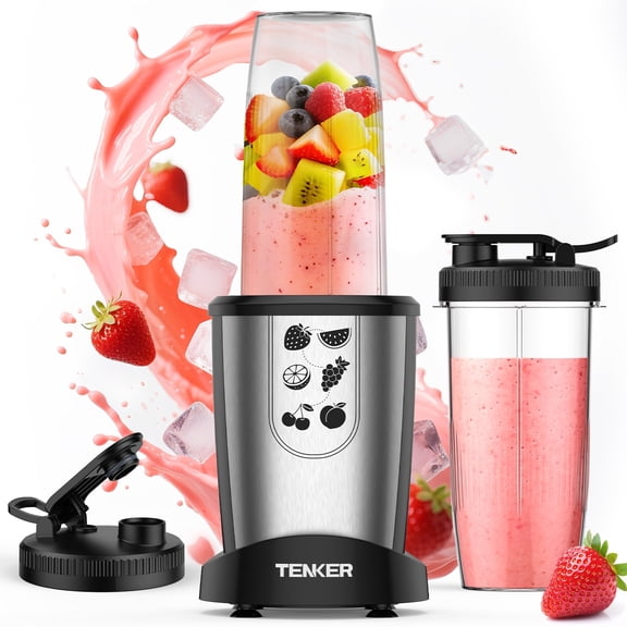 1000W Personal Blender for Smoothies and Shakes, Smoothie Maker with 6 Blades, 2*23 oz Cups, 1*10oz Grind Cup, Portable Blenders for Kitchen