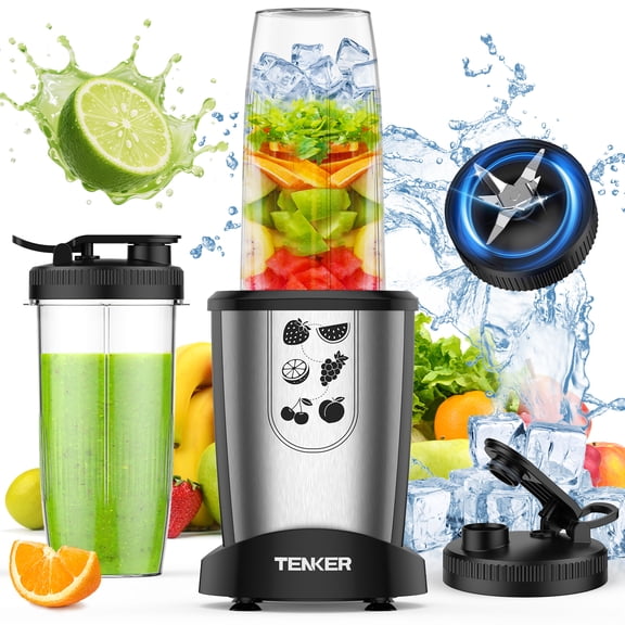 1000W Personal Blender for Smoothies and Shakes, Smoothie Maker with 6 Blades, 2*23 oz Cups, 1*10oz Grind Cup, Portable Blenders for Kitchen